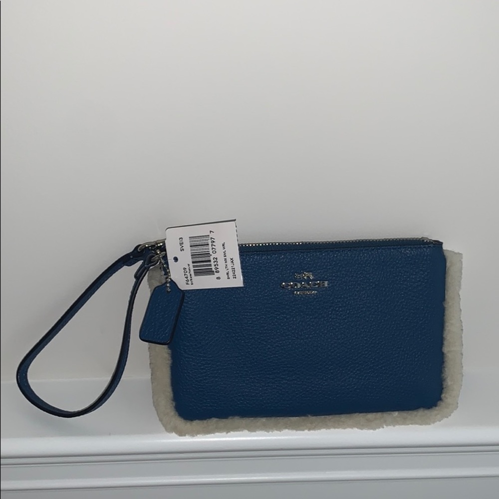 leather coach wristlet